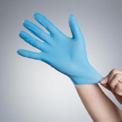 BLUE NITRILE POWDER FREE GLOVES - LARGE